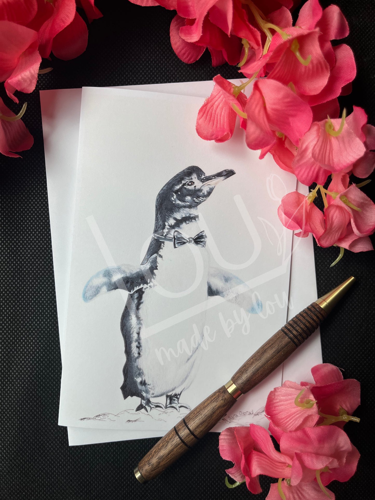 Sophisticated Penguin Greeting Card