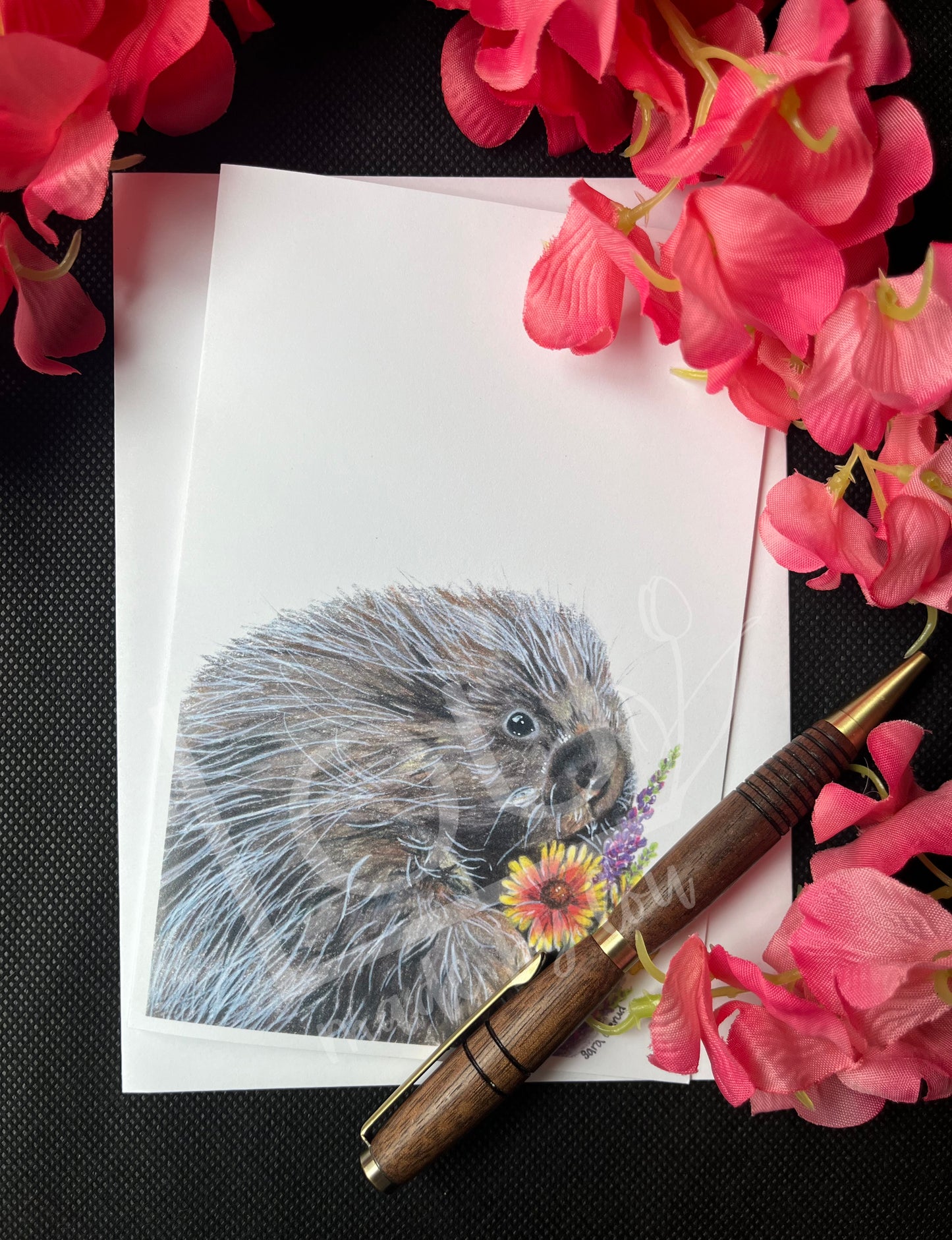 Montana Wildflower Porcupine Greeting Card