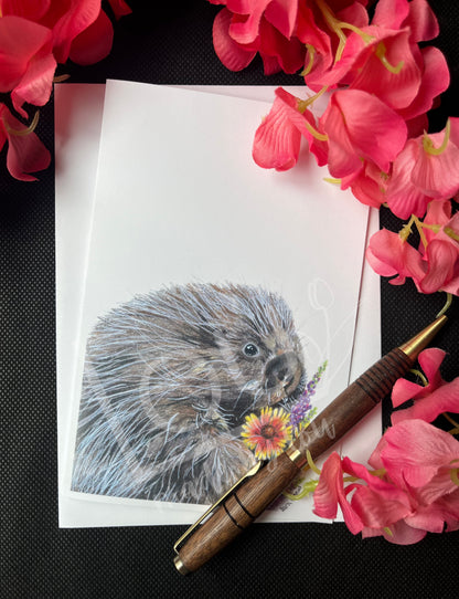 Montana Wildflower Porcupine Greeting Card