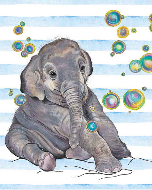Bubbly Baby Elephant Greeting Card